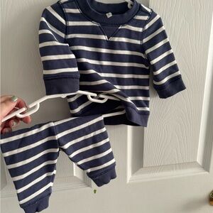 Janie and Jack Navy and White Striped Kids Matching Set